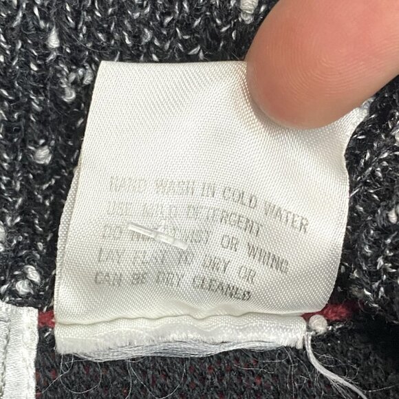 Vintage 90s Gil Aimbez Red & Dark Grey Oversized Cardigan L - Picture 7 of 16